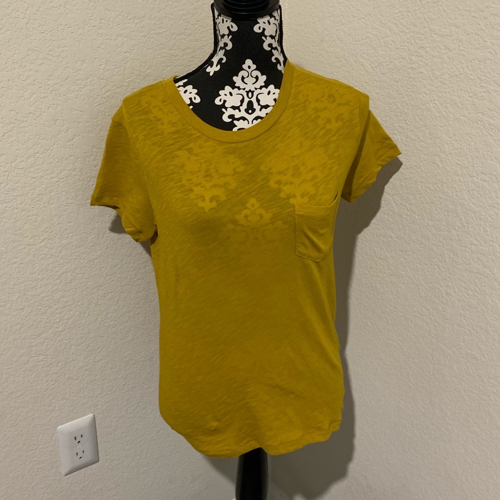 Madewell mustard green T shirt NWT